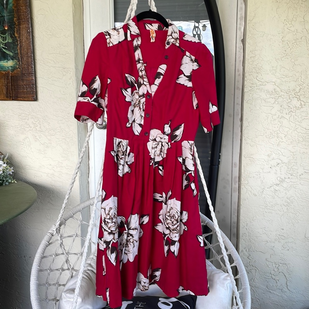 EUC Anthro Maeve Dagmar Floral Shirtdress Dress